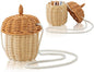 Handmade Small Rattan Pinecone-Shaped Storage Basket, Ideal for Organizing Small Items, Dollhouse Decoration, and Photography Props