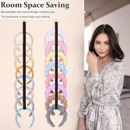 3 PCS Headband Holder Organizer for Girl,Hanging Hairband Storage for Women,Black Hair Hoop Display Hair Accessories Organizer Bedroom College Dorm Decor