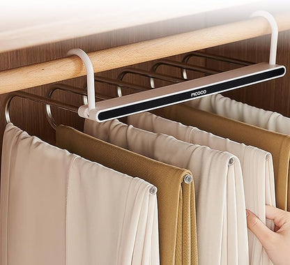 Pants Hangers Closet Organizers and Storage Clothes Space Saving Hangers Multifunctional Uses Rack Organizer for Pants Jeans Skirts Scarf Legging Black