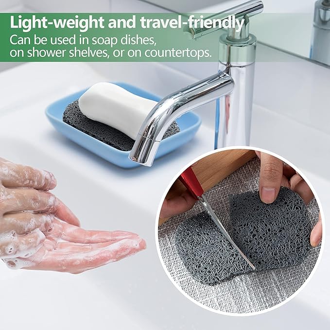 8Pcs Soap Saver Pad, Soap Savers for Bar Soap Bathroom Soap Dishes Self Draining Pads for Soap Lift Dish, Soap Holders for Bathroom (8 Colors)
