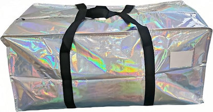 Iridescent 2 or 6 Pack Large Moving Bags Durable Clothes Storage Bags Totes Bins Holographic Packing Boxes College Fashion Moving Supplies (Iridescent (6Pack))