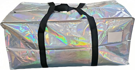 Iridescent 2 or 6 Pack Large Moving Bags Durable Clothes Storage Bags Totes Bins Holographic Packing Boxes College Fashion Moving Supplies (Iridescent (6Pack))