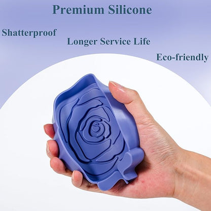 3PC Self-Draining Silicone Soap Dish, Soap Holder/Tray/Saver for Shower, Bathroom, Kitchen, Bathtub, Keep Soap Dry and Easy to Clean (Dark Color)