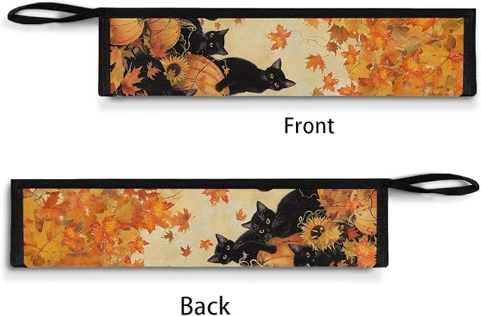COEQINE Fall Portable Travel Utensil Case Lightweight Cute Black Cats Pumpkin Tanksgiving Themes Portable Travel Knife Fork Spoon Organizer Holder for Picnic Outdoor