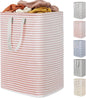 Lifewit 1 Pack Laundry Basket 80L Each, Collapsible Clothes Hamper with Reinforced Handles, Freestanding Waterproof Design for Bedroom and Laundry Room, Pink 80L Total