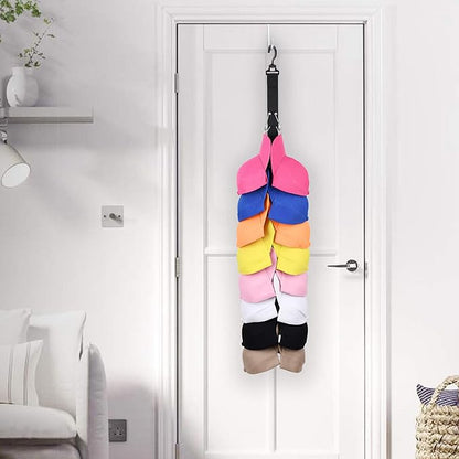 Closet Hanging Cap Organizer 16 Baseball Cap Rack Closet Hook Cap Holder Hat Storage Organizer Keep Hats Cleaner Than a Hat Rack - 2 Pack