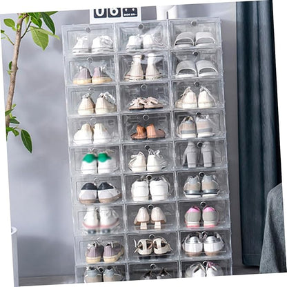 4pcs Shoe Box Shoe Rack Stackable Storage Boxes for Organization Sneaker Pp Material Home Dorm Storage