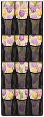 Multi-Pocket Over the Door Organizer, 12 Mesh Pockets Storage Hanging Bag Behind the Door for Shoes Toys and Cleaning Supplies, Fabric Door Organizer for Bedroom Bath, Easter Tulip