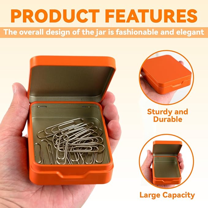 4PCS Portable Travel Cotton Pad Holder & Small Makeup Sponge Storage Box, Bathroom Vanity Canisters Organizer for Floss Picks, Cotton Balls, Swabs - Orange Cosmetic Dispenser (Orange)
