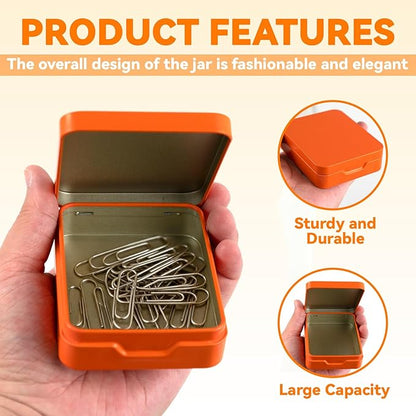 4PCS Portable Travel Cotton Pad Holder & Small Makeup Sponge Storage Box, Bathroom Vanity Canisters Organizer for Floss Picks, Cotton Balls, Swabs - Orange Cosmetic Dispenser (Orange)