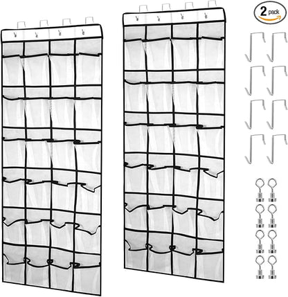 2Pcs Cruise Magnetic Door Organizer with Hooks, Magnetic Door Organizers with 24-Pocket for Cruise Ship, Strong Anti-Scratch Magnets, 2025 Cruise Essential, 8 Hooks, Behind-Door Storage
