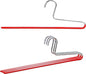 Mawa by Reston Lloyd Trouser Series Non-Slip Space-Saving Clothes Hanger with Single Rod for Pants, Style KH/1, Set of 4, Red