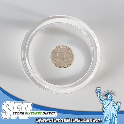 Clear Plastic Retail Scarf Rings - Round Fine Garment Hangers - 2.58" ID - 3.25" OD - 20 Pack