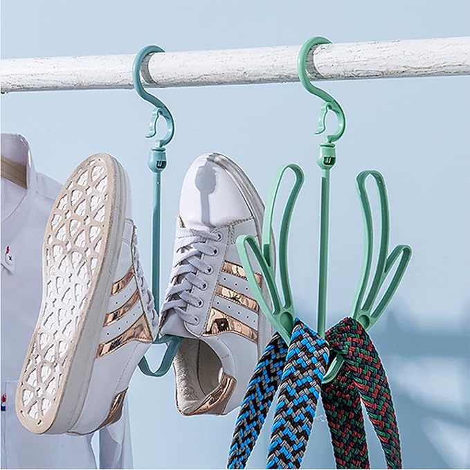 6Pcs Shoe Hanger, Hanging Shoe Organizer, Hanging Shoes Rack, Shoes Drying Rack Hanger Dry Organizer Hook Rotating Hangers for Drying