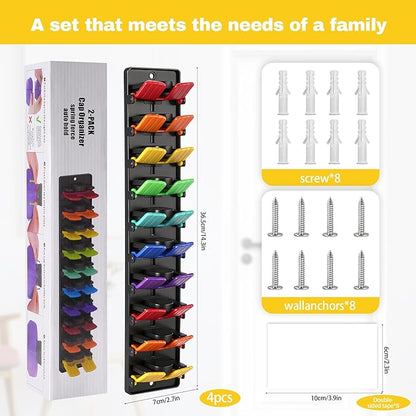 4 Pack Hat Organizer for Baseball Caps Hat - with Built-in Spring Clips Wall Mount Closet Hat Rack Holder Organizer for Baseball Caps Hold Up to 40 Hats Strong Adhesive Hat Storage Display Holder