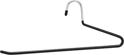 Amazon Basics Non-Slip Trouser/Slack Hangers, Pants Closet Organizer with Easy Slide Design, Metal with Rubber Coating, Black/Silver, 30-Pack