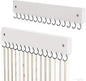 Lolalet olalet Wooden Necklace Holder for Wall with 15 Hooks, Necklaces Hanger Easy Install Wall Mount Necklace Organizer, Jewelry Hangers for Chains, Bracelets, Earrings -2 Set, White
