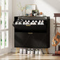 JOZZBY Shoe Cabinet for Entryway, Black Narrow Shoe Storage Cabinet with 2 Flip Drawers, Wooden Hidden Freestanding Shoe Rack Organizer for Hallway, Living Room