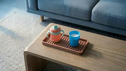 Silicone Sink and Surface Organizer Tray, Sponge Holder, Vanity Tray, Trivet, Heat Safe, Dishwasher Safe, for Bathroom and Kitchen Organization (Mocha, 9"x3.5")