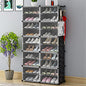 Free Standing Shoe Racks DIY Shoe Organizer Stackable Shoe Cabinet for Closet Entryway Living Room Small Space Shoe Shelves Clear Door Easy Assembly