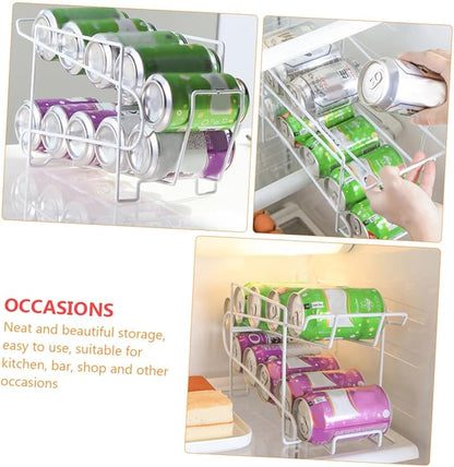 Cabilock Soda Can Dispenser for Refrigerator:Stackable Can Holder Dispenser Beverage Holder Plastic Refrigerator Organizer Bins for Pantry, Freezer, Kitchen