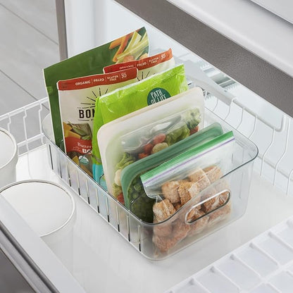 YouCopia FreezeUp Freezer Bin 12", BPA-Free Fridge Organizer with Adjustable Dividers and Handle for Frozen Food and Leftovers