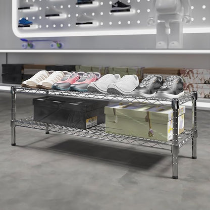 14" Deep x 42" Wide x 14" Height Wire Shelving Kit | 2-Tier | NSF Commercial Storage Rack Unit