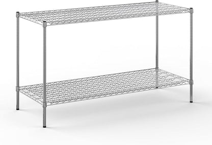 24" Deep x 60" Wide x 34" Height Wire Shelving Kit | 2-Tier | NSF Commercial Storage Rack Unit
