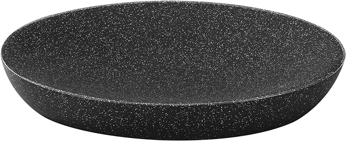 Luxspire Soap Dish, Resin Soap Tray Soap Holder Container Box, Oval Bar Soap Plate Case, Sponge Dish Scrubbers Tray Holder for Bathroom Vanity Shower Kitchen Sink Counter Top, Gravel Black