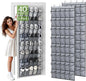 Over the Door Shoe Organizer with 40 Large Breathable Mesh Pockets, Space Saving Shoe Holder, Hanging Shoe Rack for Entryway Bedroom Closet Storage (Grey, 80 Pockets)