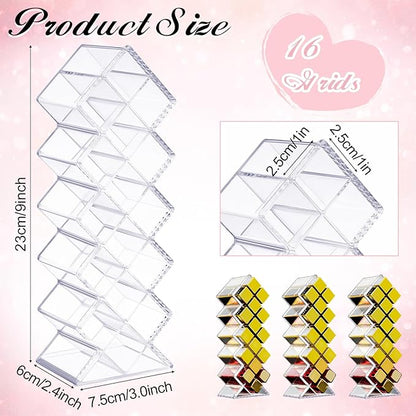 6 Pack Acrylic Lipstick Holder Organizer 96 Slots Clear Lip Gloss Holder Organizers Stackable Fish Shape Lipsticks Tower Lipstick Case Display Stand Storage Box for Makeup Cosmetic Vanity drawer