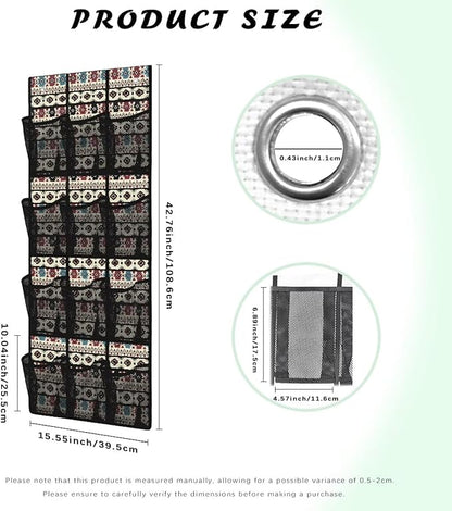 Aztec Over The Door Hanging Storage Organizer, 12 Reinforced Pockets for Toys Sundries Organizers and Storage