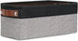 DULLEMELO Fabric Bathroom Storage Bin with Leather Handles, Narrow Organizer for Towels, Toilet Paper Rolls, Storage Basket for Back of Toilet, Vanities, Shelves & Cabinets (Black&Gray)