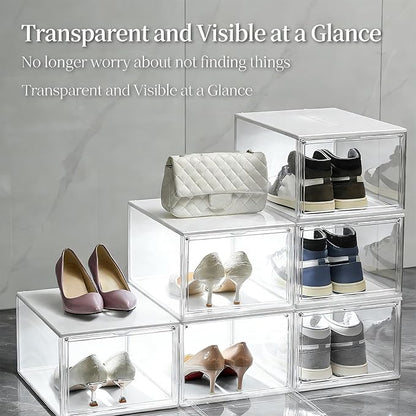 Clear View LED Illuminated Shoe Storage Box Design for Displaying Shoe Collections Domestic Settings Clear LED
