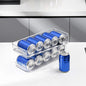 Soda Can Organizer for Refrigerator, Double Layer Rolling Beverage Soda Can Storage Organizer Stackable Canned Food Pop Cans Container Can Holder Dispenser, 12 Cans