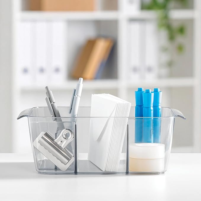 iDesign Makeup Organizer for Countertop or Vanity- Storage for Cosmetics and Toiletries - Set of 2 - Clear