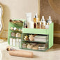 Makeup Organizer Countertop with Drawers, Cosmetic Organizer with Travel Makeup Brush Holder, Skincare Organizer & Storage with Drawers for Bathroom, Beauty Essentials, Eyeshadow (green)
