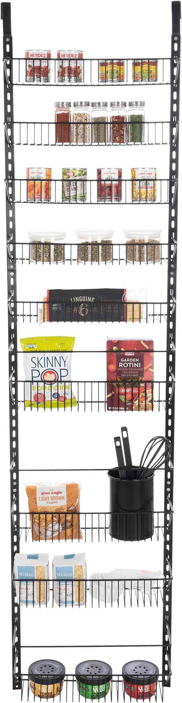Home-Complete Over the Door Pantry Organizer - 9-Tier Organizer for Bathroom, Closet, or Kitchen Storage - Pantry Organizers and Storage (Black)