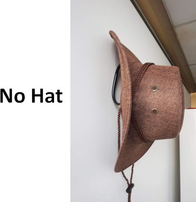 Cowboy Hat Rack , Hat Holder , Hat Organizer, Hat Wall Mount display , Hat bracket Hook, Hat Hangers, - No drilling, No installation tool required , Stick-On, Strong Self-adhesive（hold up to 15 Lb.）