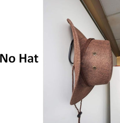 Cowboy Hat Rack , Hat Holder , Hat Organizer, Hat Wall Mount display , Hat bracket Hook, Hat Hangers, - No drilling, No installation tool required , Stick-On, Strong Self-adhesive（hold up to 15 Lb.）
