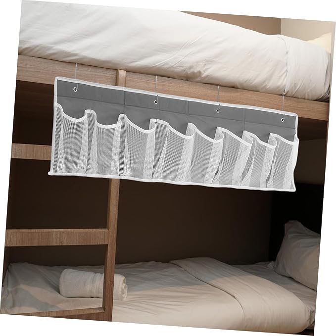 Bedside Hanging Shoe Organizer Non Woven Fabric Mesh Storage Bag with Compartments for Rv and Camper Space Saving Closet Organizer for Shoes and Accessories
