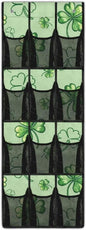12-Pocket Storage Hanging Bag Behind the Door, Over the Door Organizer with Mesh Pockets for Shoes Essentials, Space Saving Door Organizer for Bedroom Dorm Closet, Green Lucky Leaf