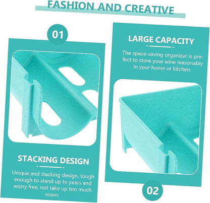PRETYZOOM 4pcs Can Storage Rack Bottle Rack Organizer Material Easy to Stack Wine Holder for Fridge