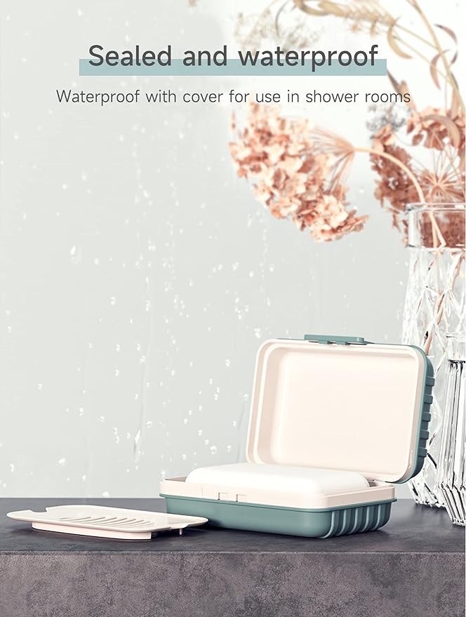 Travel Soap Dish with Lid - Draining Soap Bar Holder- Portable Soap Case for Traveling, Camping, Outdoor, Gym, Bathroom,Travel Essentials