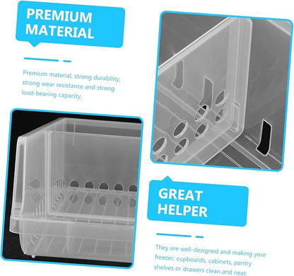 SHOWERORO Soda Can Storage Box Stackable Fridge Drink Organizer Container Canned Food Storage Container Beverage Dispenser for Fridge