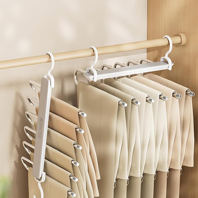 Ergocar Pants Hanger, Saving Space -Saving Metal Wardrobe Storage, Clothes Pants and Hanger, Multi -Function Scarf Storage and Storage Pants Jeans
