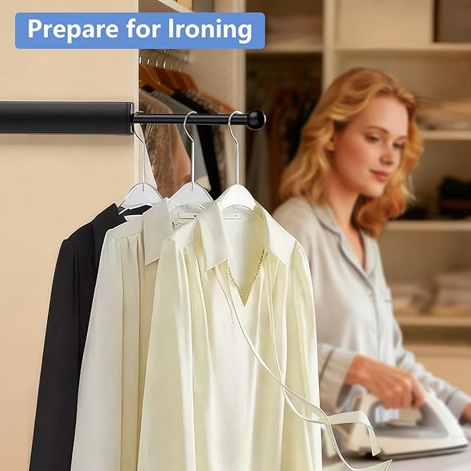 TYRON 14 Inch Valet Rod for Closets Pull Out, Closet Valet Rod Slide Out For Hanging Clothes(1 Pack, Black)