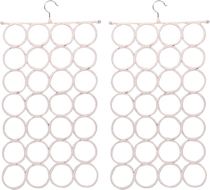 Tosnail Pack of 2 Scarf Hanger Holder Organizer Space Saver for Tie, Belt, Scarves, Socks - White
