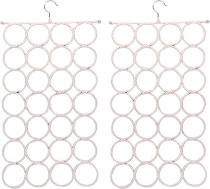 Tosnail Pack of 2 Scarf Hanger Holder Organizer Space Saver for Tie, Belt, Scarves, Socks - White