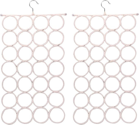Tosnail Pack of 2 Scarf Hanger Holder Organizer Space Saver for Tie, Belt, Scarves, Socks - White